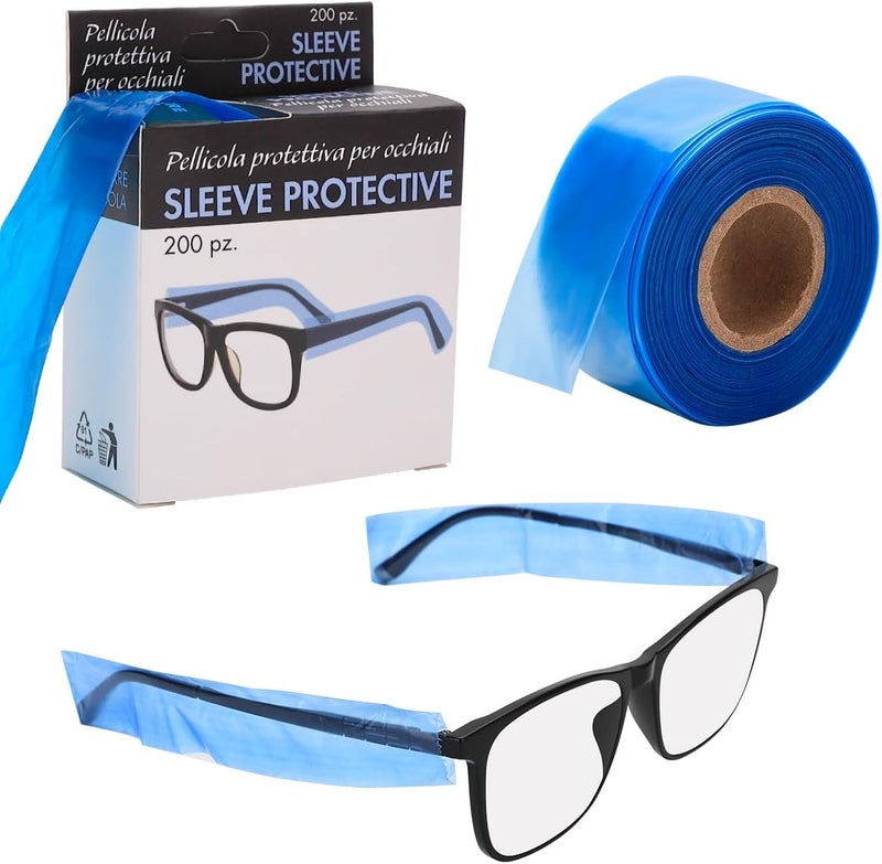 BarberTop Disposable Eyeglass Sleeves For Glasses – Covers For Eye Glasses Against Hair Color Dye, 200 Per Pack - Image 1